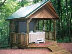 A large Hot Tub with a Volcano Jet, wow!